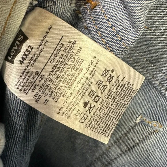 Levis 511 Mens Straight Jeans 44X32 Blue Dark Washed 5 Pocket Red Tab Denim‎ NEW